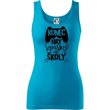 Dámské tričko Konec hry, zpátky do školy - Dámské tílko - XL ( Světlý tyrkys )