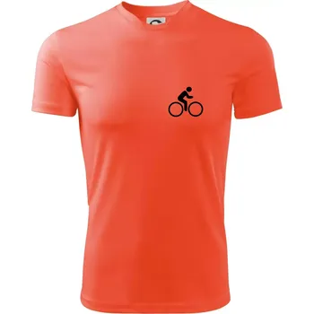 Pánské tričko Obrázek kola na prsu - ikona panáček - Pánské triko Fantasy sportovní (dresovina) - XL ( Neonově oranžová )