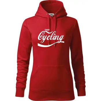 Dámská mikina Enjoy Cycling - Mikina dámská Cape s kapucí - XS ( Červená )