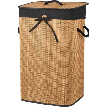 EXCELLENT HOUSEWARE Koš na prádlo bambus 40x30x60 cm hnědá/černá KO-KR9000070
