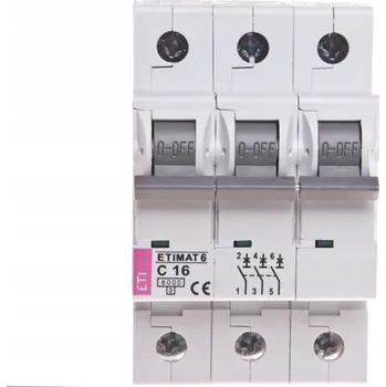 Jistič ETI-POLAM Jistič 3P C 16A 6kA AC ETIMAT 6 002145516