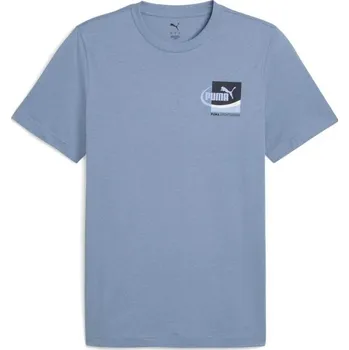 Pánské oblečení Pánské triko Puma GRAPHIC SMALL BOX TEE M Světle modrá, Černá