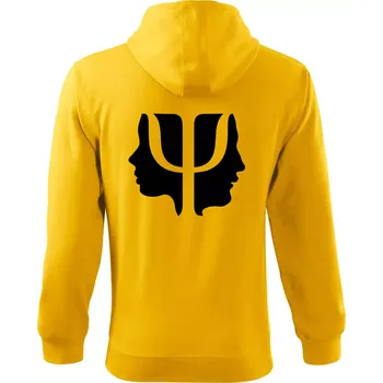 Pánská mikina Psychologie hlavy - Mikina s kapucí na zip trendy zipper - S ( Žlutá )