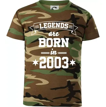 Chlapecké tričko Legends are born in 2003 - Dětské maskáčové triko - 134 cm/8 let ( Hnědý maskáč )