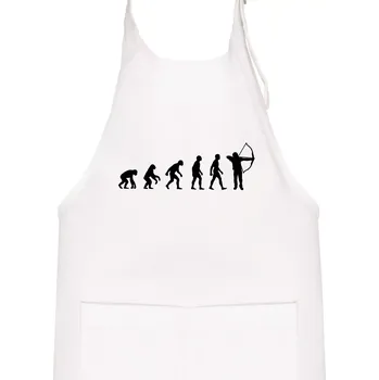 Kuchyňská zástěra Evoluce lukostřelba - Dětská zástěra na vaření - Univerzální velikost ( Bílá )
