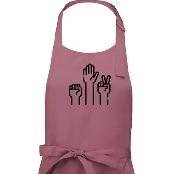 Kuchyňská zástěra Kamen nůžky papír ikony - Pánská zástěra na vaření - Univerzální velikost ( Starorůžová )