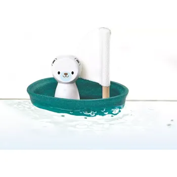 Dřevěná hračka PlanToys Plachetnice s ledním medvědem