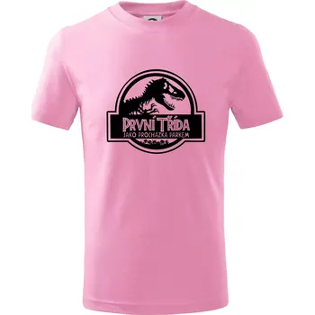 První třída jako procházka parkem - Tričko dětské bavlněné - 104-110cm / 3-4 roky ( Růžová )