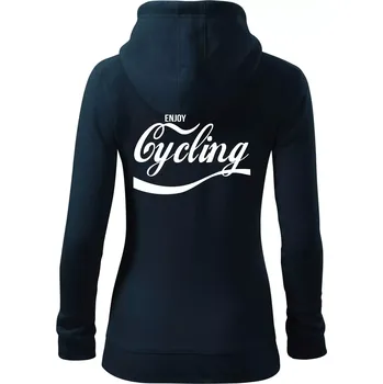 Dámská mikina Enjoy Cycling - Dámská mikina trendy zipper s kapucí - XS ( Námořní modrá (velmi tmavá - téměř černá) )