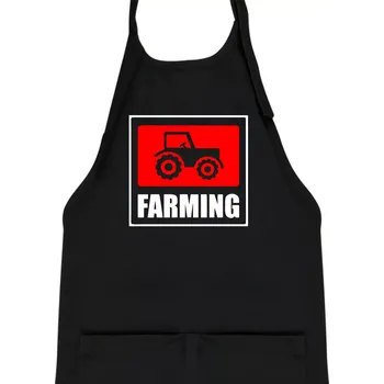 Kuchyňská zástěra Farming traktor logo - Dětská zástěra na vaření - Univerzální velikost ( Černá )