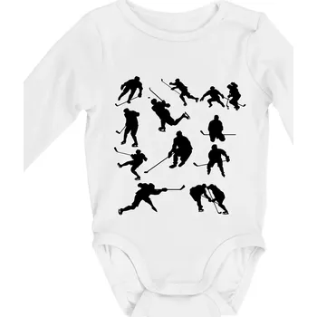 Kojenecký body Hokejisti ikony - Body kojenecké s dlouhým rukávem - Dlouhý r. do 3 měs ( Bílá )