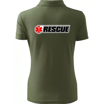 Záchranář rescue kříž červený - Polokošile dámská Pique Polo - XL ( Khaki )