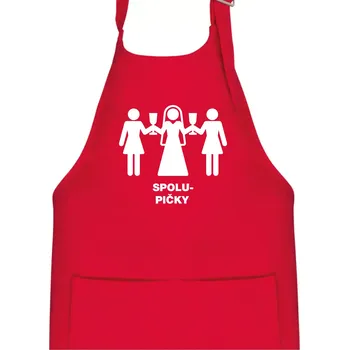 Kuchyňská zástěra Spolu pičky (Hana-creative) - Dětská zástěra na vaření - Univerzální velikost ( Červená )
