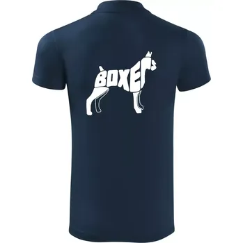 Pánská košile Boxer nápis v těle - Polokošile Victory sportovní (dresovina) - XL ( Námořní modrá (velmi tmavá - téměř černá) )