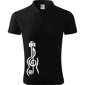 Pánská košile Houslový klíč kytara - Polokošile pánská Pique Polo 203 - XL ( Černá )