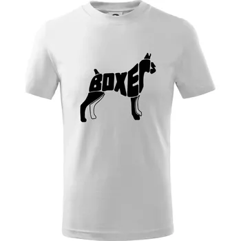 Boxer nápis v těle - Tričko dětské bavlněné - 98 cm / 2 roky ( Bílá )