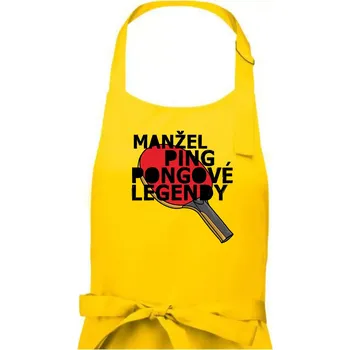 Kuchyňská zástěra Manžel ping pongové legendy - Pánská zástěra na vaření - Univerzální velikost ( Žlutá )