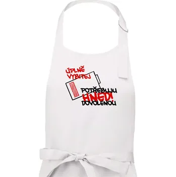 Kuchyňská zástěra Úplně vybitej potřebuju hned dovolenou - Dámská zástěra na vaření - Univerzální velikost ( Bílá )