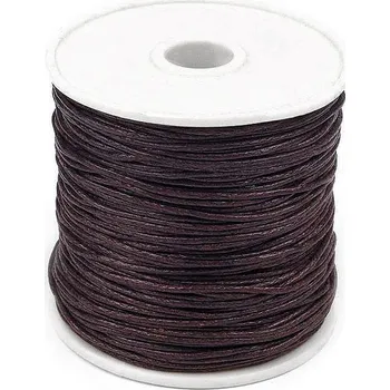 Příze Šňůra bavlněná Ø1 mm voskovaná - 7 hnědá kávová