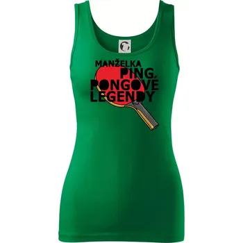 Dámské tričko Manželka ping pongové legendy - Dámské tílko - XL ( Středně zelená )