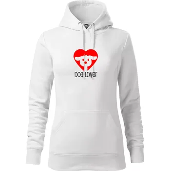 Dámská mikina Dog Lover čumák - Mikina dámská Cape s kapucí - L ( Bílá )