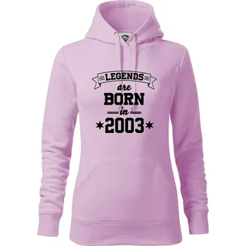 Dámská mikina Legends are born in 2003 - Mikina dámská Cape s kapucí - XS ( Orchid )