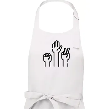 Kuchyňská zástěra Kamen nůžky papír ikony - Dámská zástěra na vaření - Univerzální velikost ( Bílá )