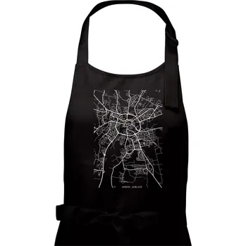 Kuchyňská zástěra Mapy měst černobílé Hradec Králové - Dámská zástěra na vaření - Univerzální velikost ( Černá )