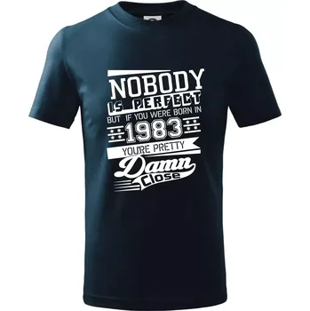 Nobody is perfect - 1983 - Tričko dětské bavlněné - 98 cm / 2 roky ( Námořní modrá (velmi tmavá - téměř černá) )