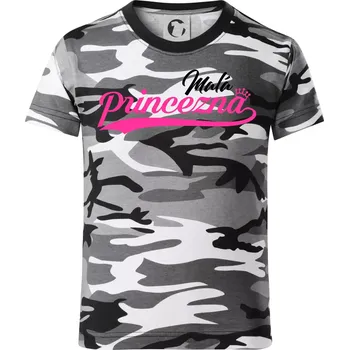 Chlapecké tričko Psací písmo - Malá Princezna - Dětské maskáčové triko - 146 cm/10 let ( Šedý maskáč )