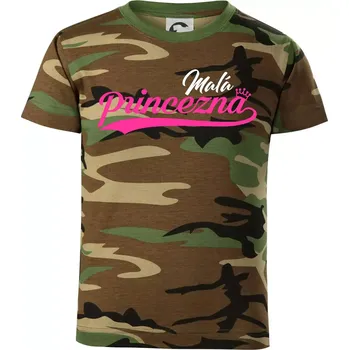 Psací písmo - Malá Princezna - Dětské maskáčové triko - 146 cm/10 let ( Hnědý maskáč )