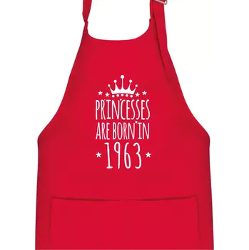 Kuchyňská zástěra Princesses are born in 1963 - Dětská zástěra na vaření - Univerzální velikost ( Červená )