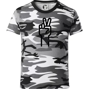 Chlapecké tričko Nůžky ikona - Dětské maskáčové triko - 122 cm/6 let ( Šedý maskáč )