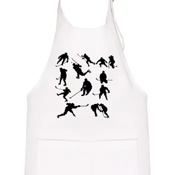 Kuchyňská zástěra Hokejisti ikony - Dětská zástěra na vaření - Univerzální velikost ( Bílá )