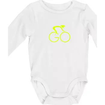 GO - Fluo cyklista malý - Body kojenecké s dlouhým rukávem - Dlouhý r. do 3 měs ( Bílá )