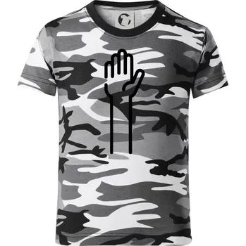 Papír ikona - Dětské maskáčové triko - 146 cm/10 let ( Šedý maskáč )