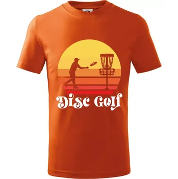 Disc golf postava vintage - Tričko dětské bavlněné - 158 cm/12 let ( Oranžová )