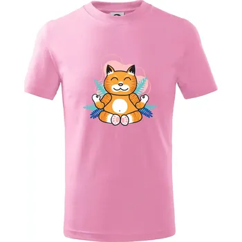 Mistr v meditaci (Pecka design) - Tričko dětské bavlněné - 122 cm/6 let ( Růžová )