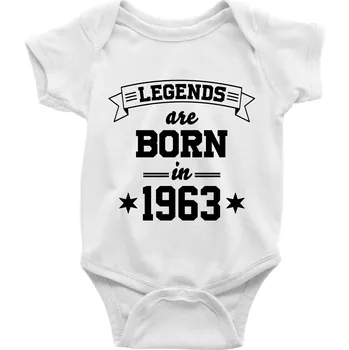 Kojenecký body Legends are born in 1963 - Body kojenecké s krátkým rukávem - Krátký r. do 3 měs ( Bílá )