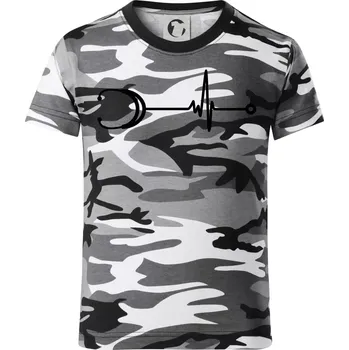 Chlapecké oblečení EKG stetoskop - Dětské maskáčové triko - 104-110cm / 3-4 roky ( Šedý maskáč )