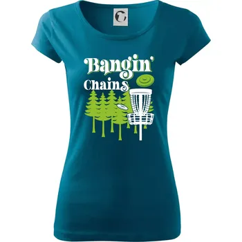 Dámské oblečení Bangin chains disc golf - Dámské triko Pure - M ( Petrolejová )