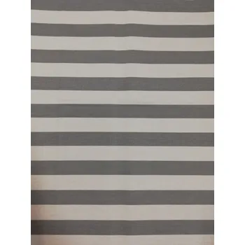 Bavlněná česká látka šíře 240 cm - Pruhy 2cm šedá a bílá (50cm)