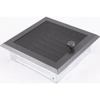 Větrací mřížka HSF Krbová mřížka 160x160 grafit s žaluzií