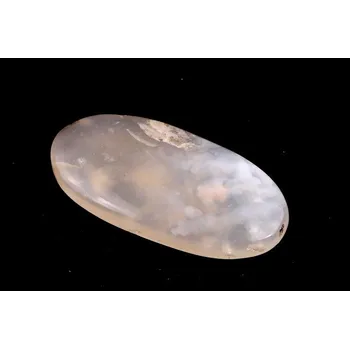 Přírodní kámen Kabošon White Feather Agate č.3492 (37x18x5mm)