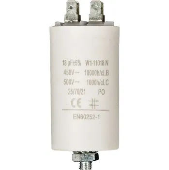 Kondenzátor ROZBĚHOVÝ MOTOROVÝ KONDENZÁTOR 18uF/450V S FASTONY