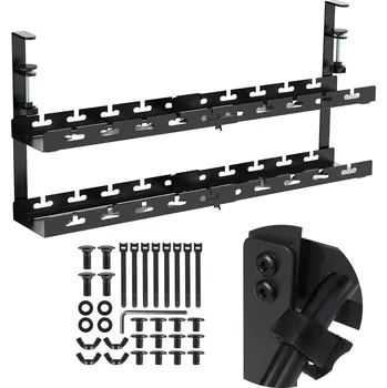 kabelová chránička Organizér kabelů Maclean pod stůl, max. zatížení 5 kg, max. 728 mm, 2 úrovně, černý, MC-102 B