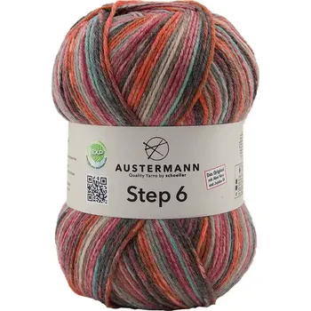 Příze Austermann Step 6 Color 720 Burgund (Ponožková příze Step 6 - 720 Burgund)