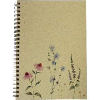 Blok Kroužkový blok Donau A5, čtverečkovaný - mix designů rostlin, 80 listů