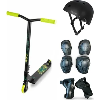 Koloběžka Výhodný freestyle set s chrániči MOVINO TYRO NEON
