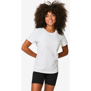 Pánské tričko DOMYOS Dámské fitness tričko z recyklované bavlny XS ŠEDÁ